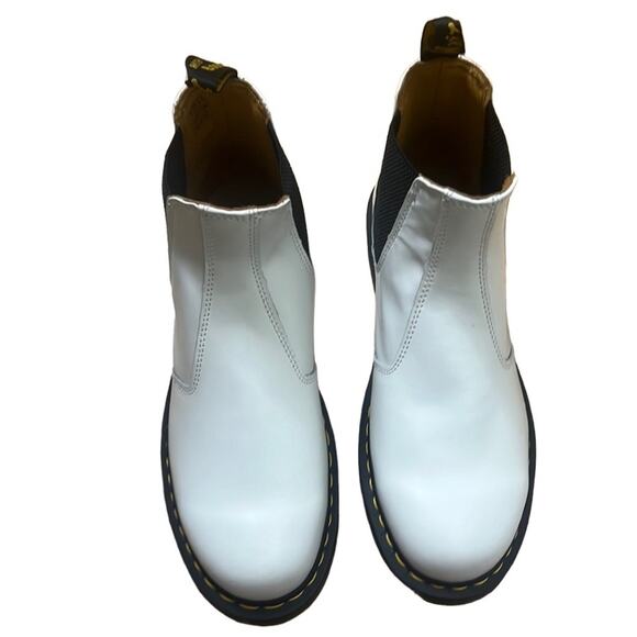 DR MARTENS 2976 SQUAD YELLOW STITCH‎ WHITE BOOTS L13 M12, M11 L12 - Picture 2 of 10